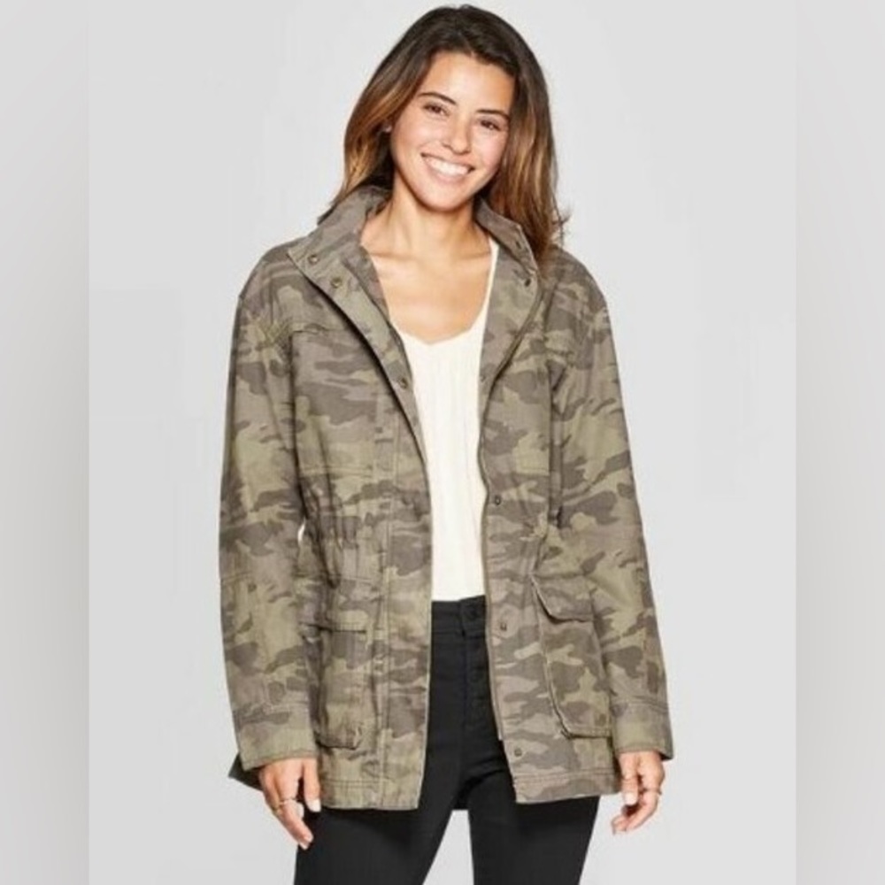 Universal Thread Hooded Utility Jacket - Camo - Size Small
